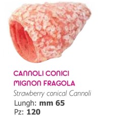 CANNOLI CONICI MIGNON FRAGOLA FOITAJ CONIC AROMA CAPSUN CANNONCINI L65MM 120BUC